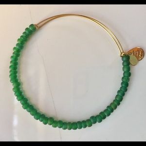 Retired Gold & Green Beaded Alex and Ani Bracelet